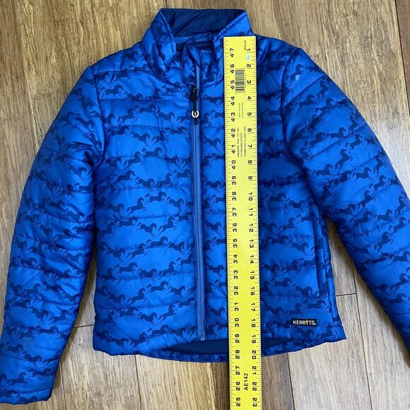 Kerrits Jacket Quilted Puffer Equestrian Horse Coat Zip Blue Youth Medium - Picture 10 of 11